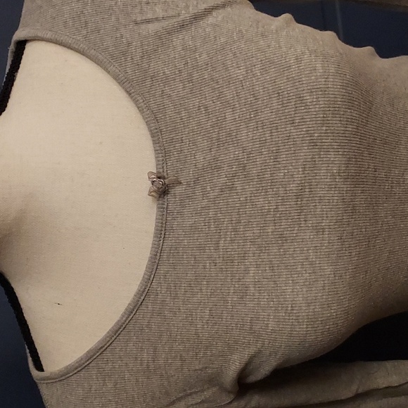 Free people three quarter sleeve soft stretchy ribbed grey top worn once sz sm - Picture 2 of 3